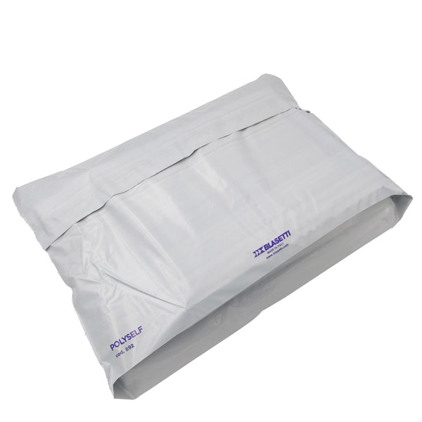 BLASETTI - 0892 - Busta Polyself - per corrieri - con soffietto - A3 - 32 x 48 x 10 cm - PE - bianco-grigio - Blasetti - conf. 100 pezzi