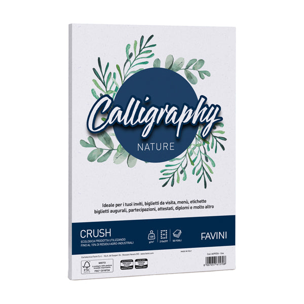 FAVINI - A69V534 - Carta Calligraphy Nature Crush - A4 - 120 gr - uva- Favini - conf. 50 fogli