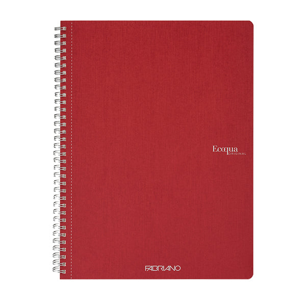 FABRIANO - 19290203 - Maxiquaderno EcoQua original - spiralato - A4 - 90 gr - 1 rigo - 70 fogli - rosso scuro - Fabriano