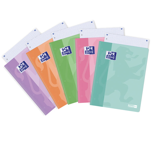 OXFORD - 400159144 - Maxiquaderno PastelOn - spiralato - A4 - rigo - 90 gr - 120 fogli - colori assortiti - Oxford