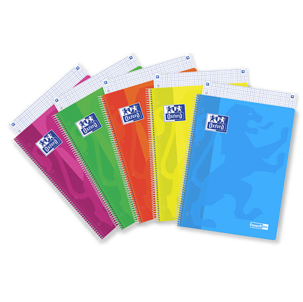 OXFORD - 400138971 - Maxiquaderno spiralato Neon On - A4 - 4 mm - 120 fogli - 90 gr - colori assortiti - Oxford