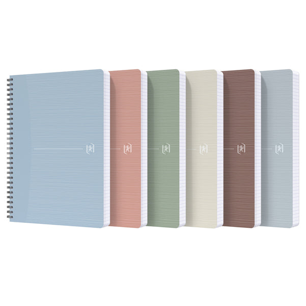 OXFORD - 400154144 - Maxiquaderno spiralato Rec'up - A4 - 1 rigo - 180 fogli - 90 gr - colori assortiti - Oxford