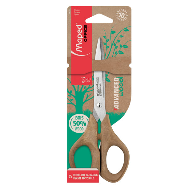 MAPED - 496111 - Forbici simmetriche Advanced Wood - 17 cm - Maped
