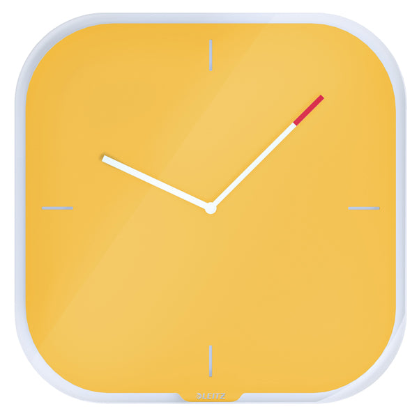 LEITZ - 90170019 - Orologio da parete Cosy - silenzioso - vetro - giallo - Leitz
