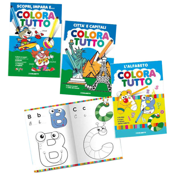BLASETTI - 7701 - Album da colorare - alfabeto - capitali - 24 facciate - per bimbo - Blasetti - conf. 6 pezzi