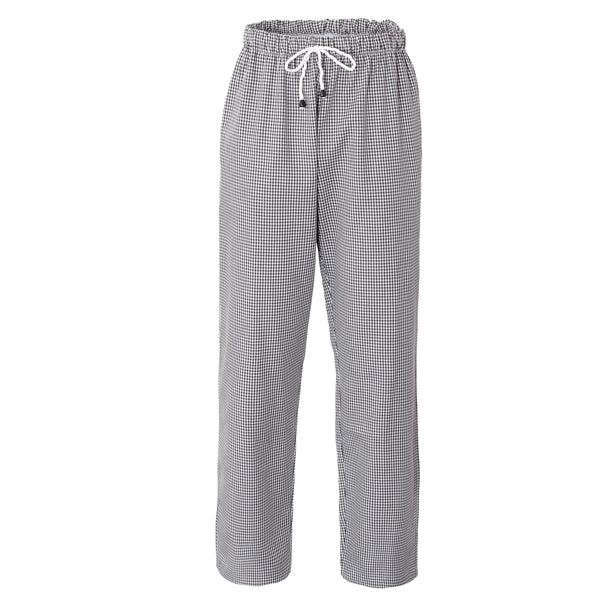 Giblor's - Q8P00195-Q32-L - Pantalone da cuoco Plutone - taglia L - bianco-quadretti neri - Giblor's