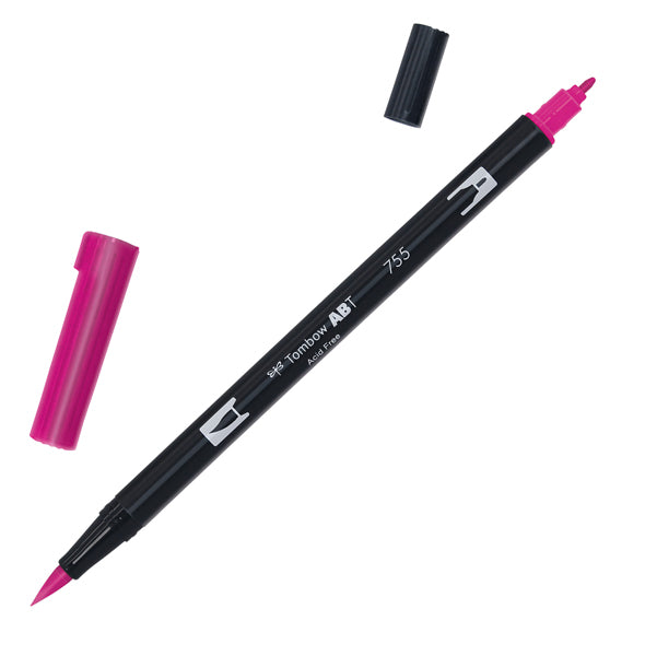 TOMBOW - PABT-755 - Pennarello Dual Brush 755 - rubine red - Tombow - 95457 - Conf. da 6 Pz.