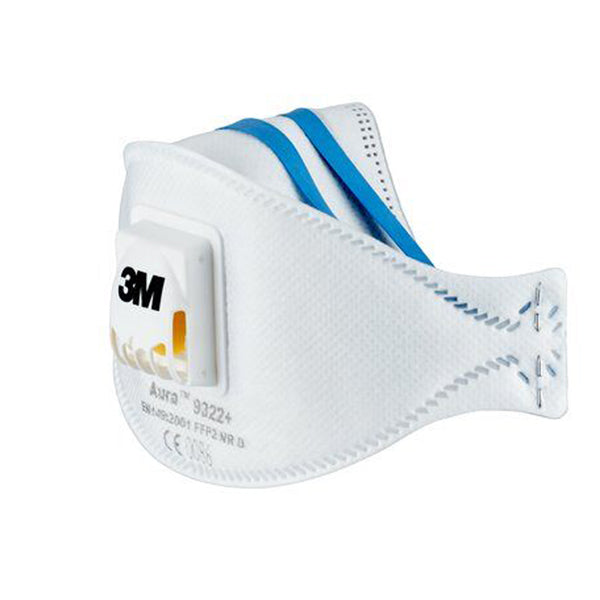 3M - 7100140882 - Mascherina Aura 9322+ FFP2 - con valvola - monouso - 3M - conf. 10 pezzi (imbustati singolarmente)