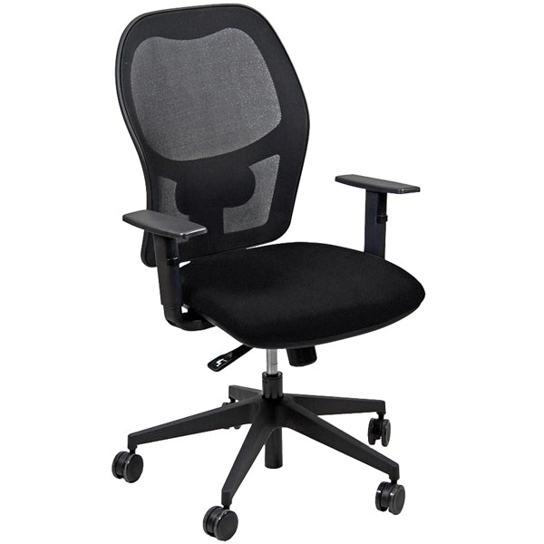Unisit - HUHU-BR-HN - Seduta operativa Hubble HUHU - 4 blocchi - con braccioli regolabili - nero - Unisit