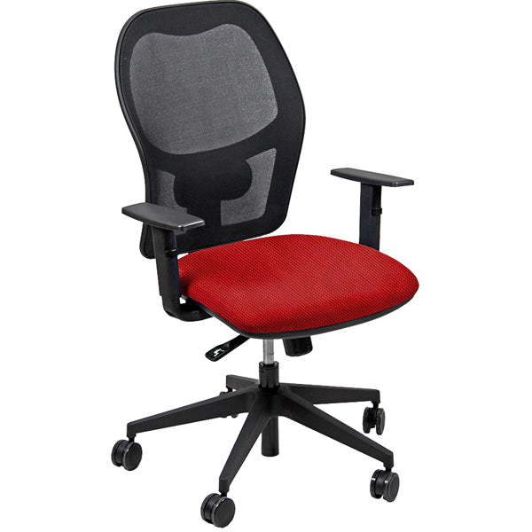 Unisit - HUHU-BR-TR - Seduta operativa Hubble HUHU - 4 blocchi - con braccioli regolabili - rosso - Unisit