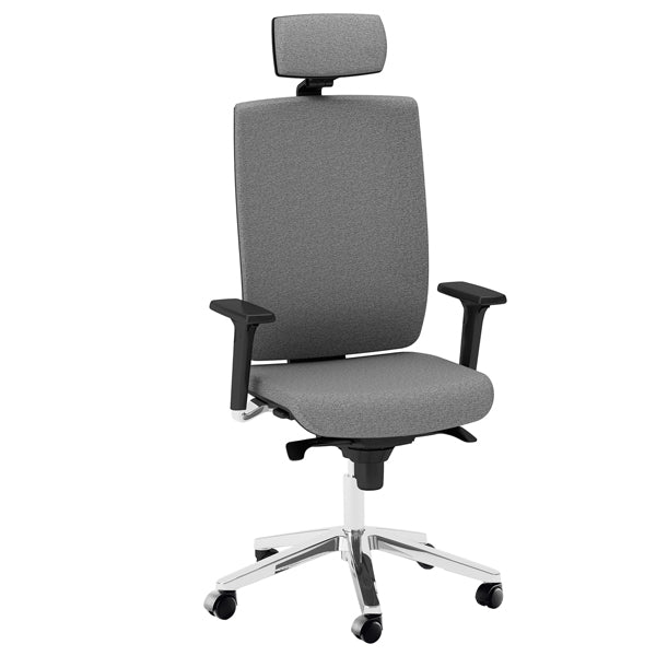 Unisit - KIPGT-BR3D-LI - Poltrona semidirezionale Kind KIPGT - con braccioli regolabili e poggiatesta - grigio chiaro - Unisit
