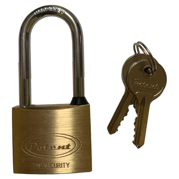 METALPLUS - PT2770B - Lucchetto ad arco lungo - 30 mm - acciaio cromato - Metalplus