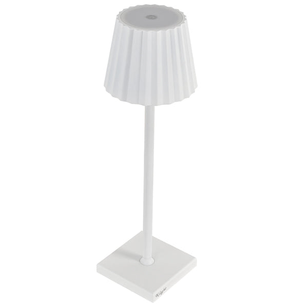King Collection - L1776619 - Lampada da tavolo - a led - 10 x 10 x 38 cm - alluminio-pmma - bianco - King Collection