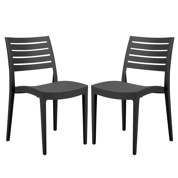 Grandsoleil - S6227Y - Sedia Firenze - 49 x 51 x 80 cm - polipropilene - antracite - Grandsoleil - conf. 2 pezzi