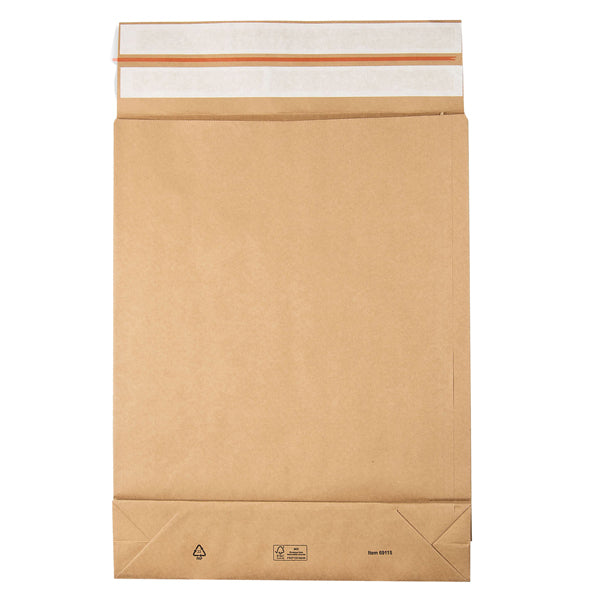 Bong Packaging - 69115 - Sacchetti a fondo quadro E-Green - C3 - 35 x 45 x 8 + 10 cm - carta kraft - avana - Bong Packaging - conf. 200 pezzi