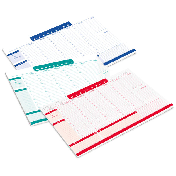 PIGNA - 023266300 - Desk planner Monocromo - da scrivania - 42 x 29,5 cm - colori assortiti - Pigna