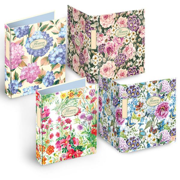 PIGNA - 005479530 - Raccoglitore Nature Flowers - 4 anelli - diametro 30 mm - 18,5 x 22 cm - Pigna