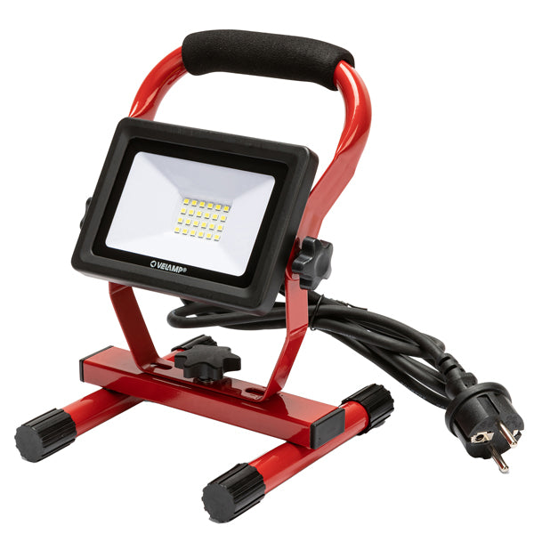 Velamp - IS750-3 - Proiettore da cantiere Light Pad - con staffa e cavo 1,5 m - 20 W - rosso - Velamp