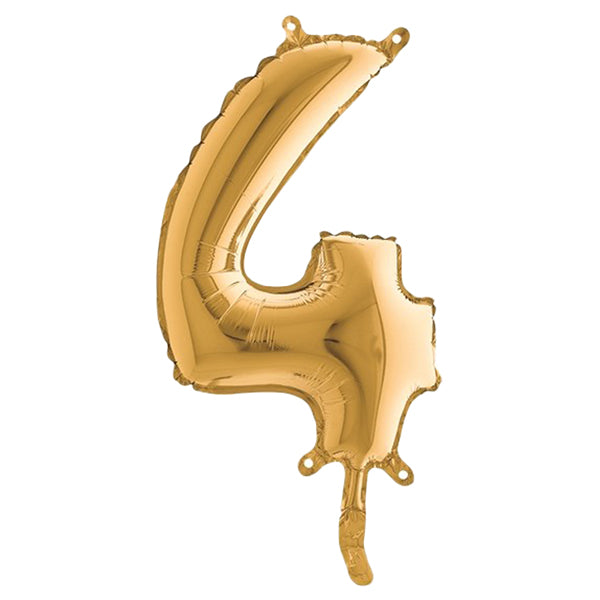 BIG PARTY - 42704 - Palloncino - numero 4 - H 36 cm - mylar - oro - Big party