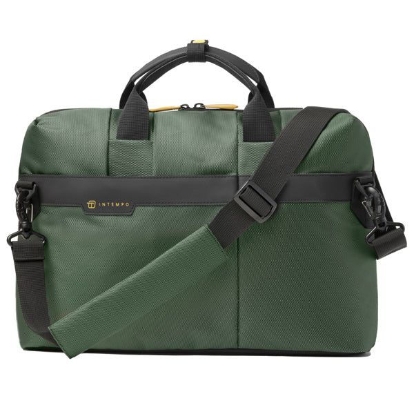 IN TEMPO - 9216JBL24 - Borsa Office Bag Job slim - 43 x 33 x 10 cm - tessuto tecnico - verde - In Tempo