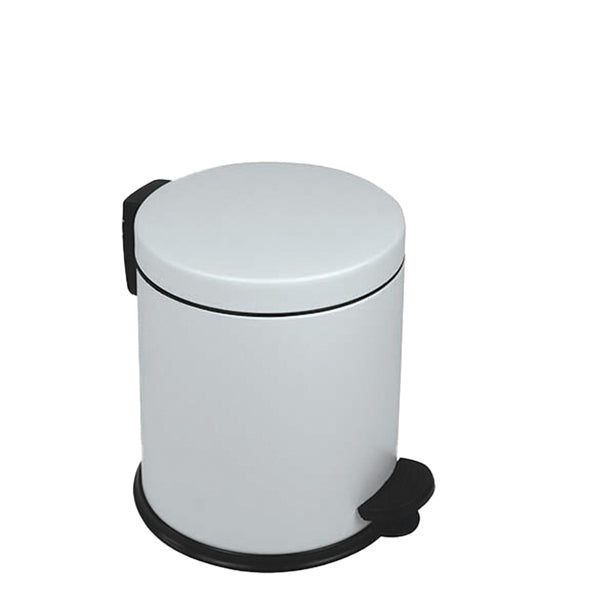MEDIALINTERNATIONAL - 913051 - Pattumiera a pedale New Bin Basic - 5 L - metallo verniciato - bianco - Medial International - 99694 - Conf. da 1 Pz.