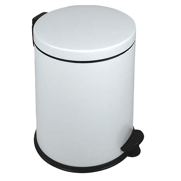 MEDIALINTERNATIONAL - 913121 - Pattumiera a pedale New Bin Basic - 12 L - metallo verniciato - bianco - Medial International - 99695 - Conf. da 1 Pz.