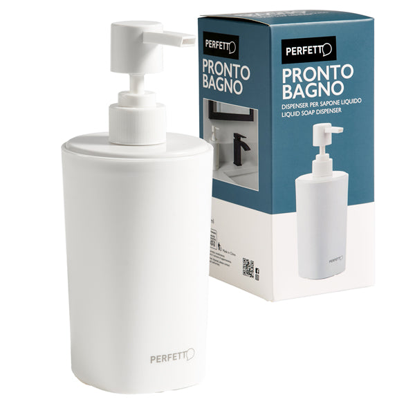 PERFETTO - 12514 - Dispenser sapone liquido Pronto Bagno - diametro 8 cm - 450 ml - PPL - bianco - Perfetto - 99822 - Conf. da 1 Pz.