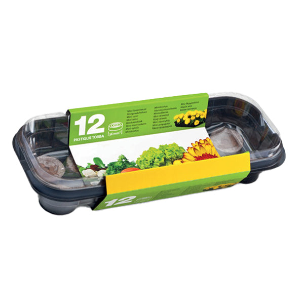 CWR - 12929 - Serra con coperchio - con 12 pastiglie torba - 27 x 12 cm - Cwr - 99837 - Conf. da 1 Pz.