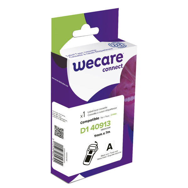 ARMOR - K80002W4 - Armor - Nastro Compatibile per DYMO D1 - (9mmx7mt) Bianco-Nero - ARMK80002 - Conf. da 1 Pz.
