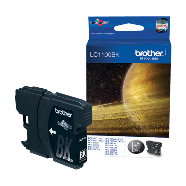 LC1100BK - Brother - Cartuccia - Nero - LC1100BK - 450 pag<br\> Altre Informazioni: <br\>Cartuccia Nero MFC-6490CW capacitÓ standard - BROTHER Conf. da 1 Pz.
