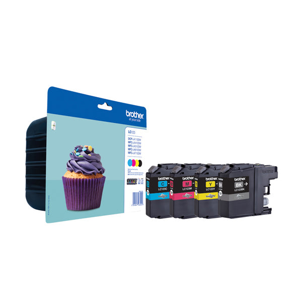 LC123VALBP - Brother - Cartuccia - C/M/Y/K - LC123VALBP<br\> Altre Informazioni: <br\>Value pack 4 ink nero,giallo,ciano,magenta LC-123VALBP - BROTHER Conf. da 1 Pz.