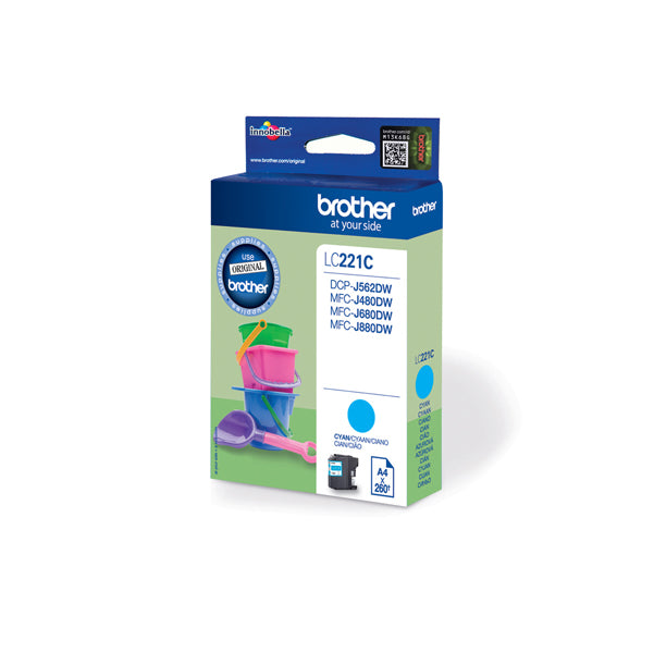 BROTHER - LC221C - Brother - Cartuccia - Ciano - LC221C - 260 pag