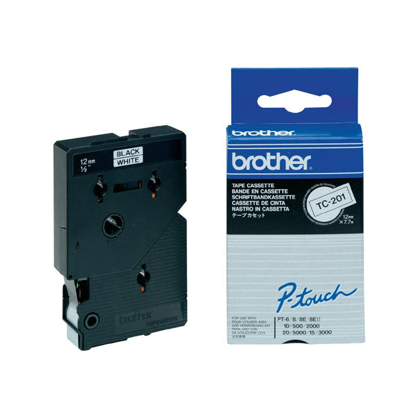 BROTHER - TC-201 - Brother - Nastro - Bianco-Nero - TC201 - 12mm x7,7mt
