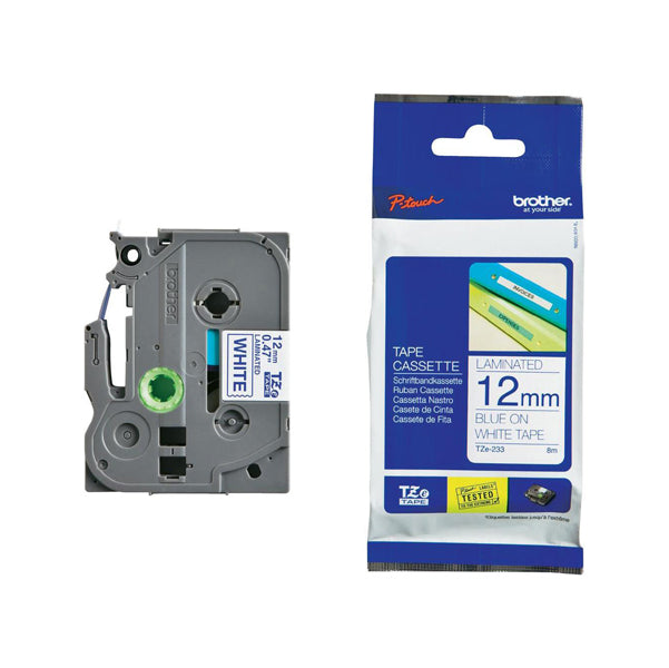 BROTHER - TZE233 - Brother - Nastro - Blu-Bianco - TZE233 - 12mm x 8mt