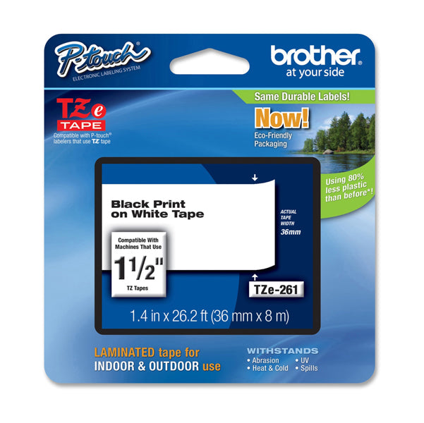 BROTHER - TZ-e261 - Brother - Nastro - Nero-Bianco - TZE261 - 36mm x 8mt