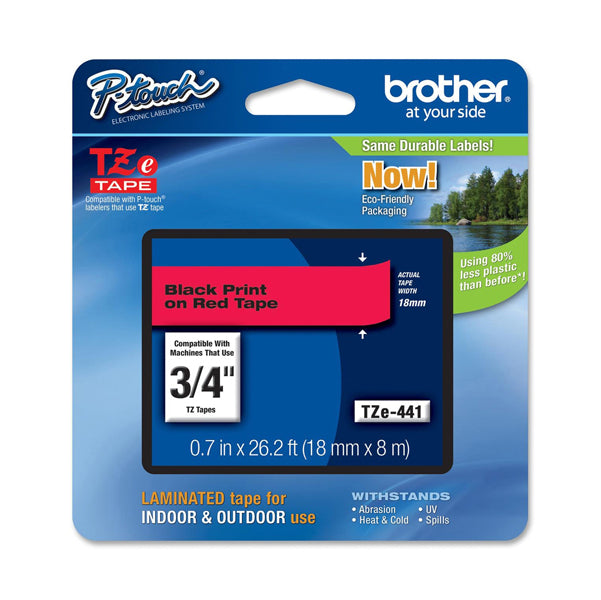 BROTHER - TZE-441 - Brother - Nastro - Nero-Rosso - TZE441 - 18mm x 8mt
