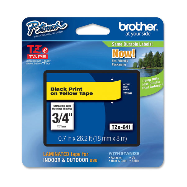 BROTHER - TZE-641 - Brother - Nastro - Nero-Giallo - TZE641 - 18mm x 8mt