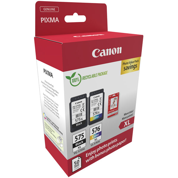 CANON - 5437C006 - Canon - Cartuccia Ink PG-575XL -CL-576XL - con Confezione Fogli - 5437C006 - CAN5437C006 - Conf. da 1 Pz.