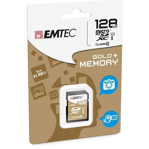 EMTEC - ECMSD128GXC10GP - Emtec - SDXC Class 10 Gold + - ECMSD128GXC10GP - 128GB