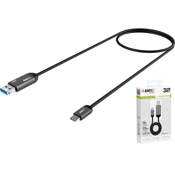 EMTEC - ECMMD32GT753C - Emtec - Usb 3.1 Duo Type-C - Nero - ECMMD32GT753C - 32GB