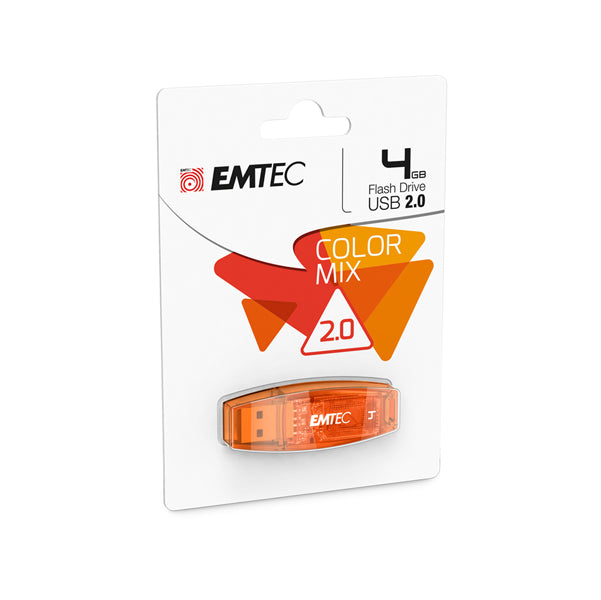 EMTEC - ECMMD4GC410 - Emtec - Memoria Usb 2.0 - Arancione - ECMMD4GC410 - 4GB