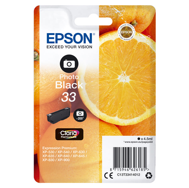 EPSON - C13T33414012 - Epson - Cartuccia ink - 33 - Nero Photo - C13T33414012 - 4,5ml