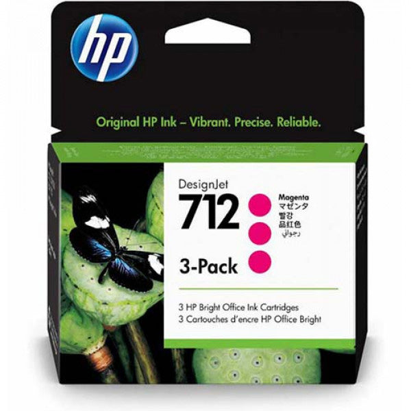 HP - 3ED78A - Hp - Conf. 3 Cartucce ink originale - 712 - Magenta - 3ED78A - 29 ml cad
