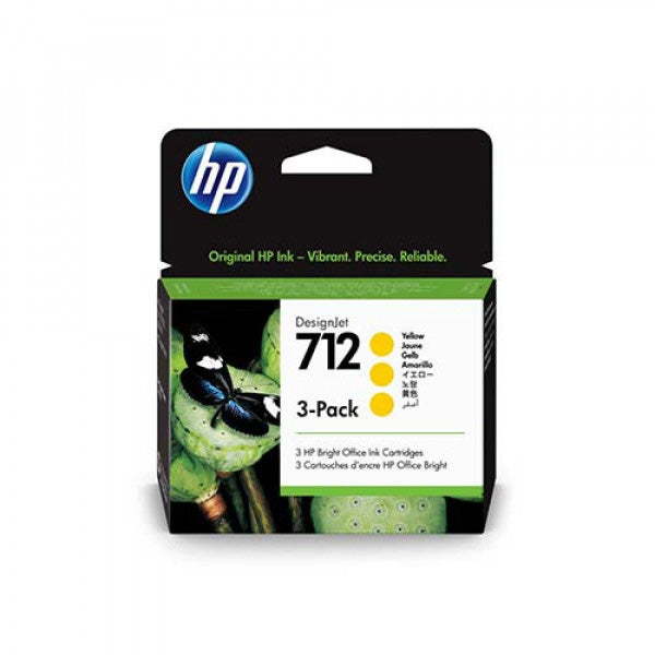 HP - 3ED79A - Hp - Conf. 3 Cartucce ink originale- 712 - Giallo - 3ED79A - 29 ml cad