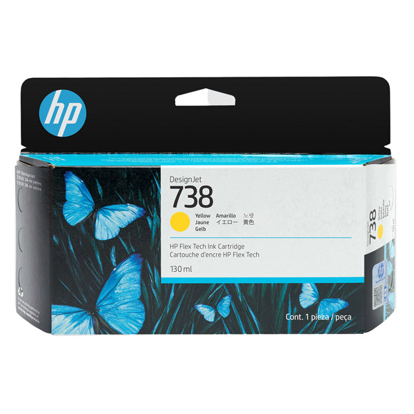 HP - 498N7A - Hp Cartuccia ink DesignJet 738 Giallo -130ml - HP498N7A - Conf. da 1 Pz.