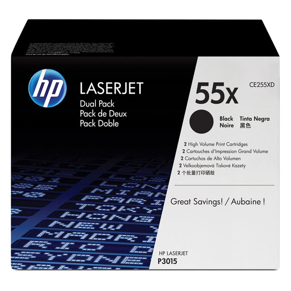 HP - CE255XD - Hp - Confezione 2 Toner originale - 55X - Nero - CE255XD - 12.500 pag-cad