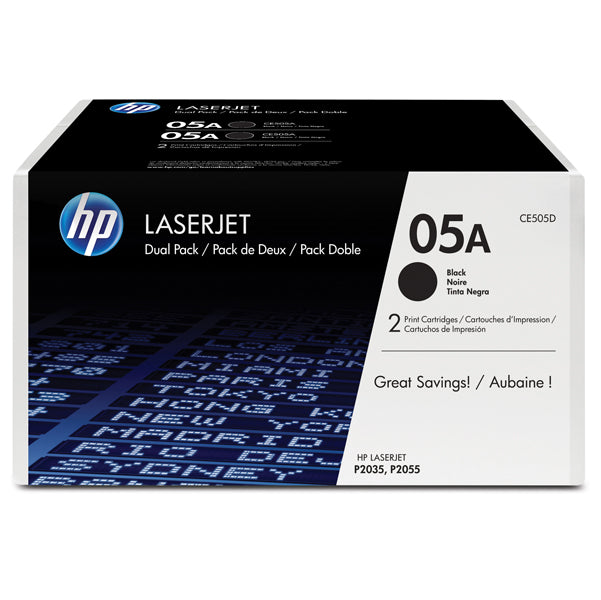 HP - CE505D - Hp - Confezione 2 Toner originale - 05A - Nero - CE505D - 2.300 pag cad