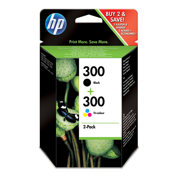 HP - CN637EE - Hp - Cartuccia ink originale - 300 - C-M-Y-K - CN637EE - C-M-Y 165 pag - K 200 pag