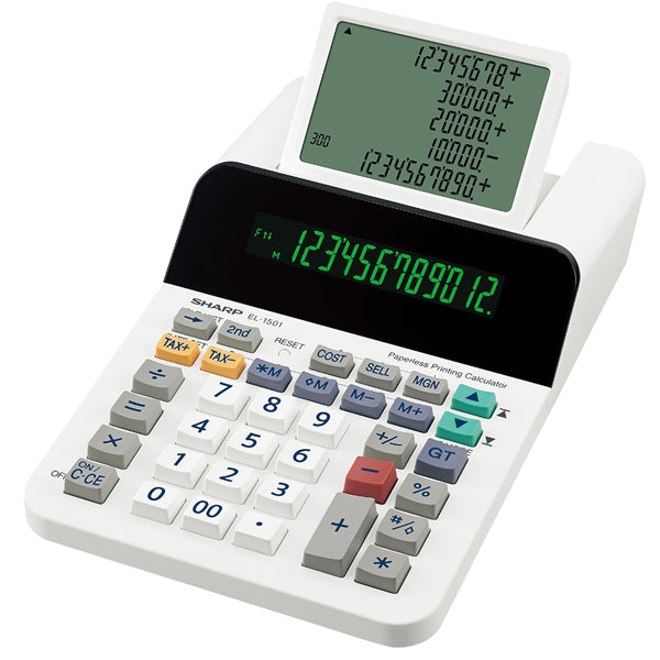SHARP - EL1501 - Calcolatrice scrivente EL 1501 - 12 cifre - display a 12 cifre - con uno LCD a 5 righe - EL1501 - Sharp