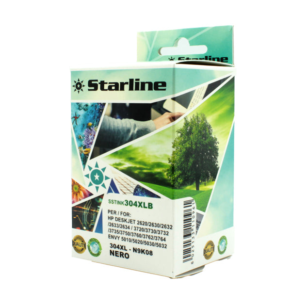 STARLINE - JRHP304XLB - Starline - Cartuccia Ink Compatibile - per HP - 304XL - Nero - N9K08AE - 20 ml